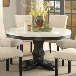 Nolan Dining Table White Marble/Salvage Dark Oak - Acme Furniture -HOMCOM Sales Store GUEST 588fa1e3 590a 4dec 9bf3 97b7240b17da