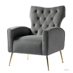 Raphael Velvet Tufted Upholstered Wingback Chair Accent Wingback Silhouette With Diamond Button Tufting | Karat Home -HOMCOM Sales Store GUEST 59b0bede fc36 42c5 8cce 52414049f3ae