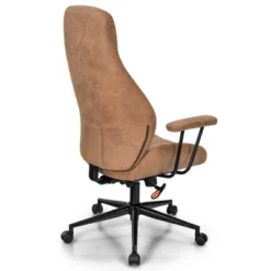 Costway High Back Office Chair Reclining Task Chair Suede Fabric BrownRed -HOMCOM Sales Store GUEST 5a109b02 36dd 40c5 b521 7e62d1e56f60