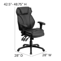 Emma And Oliver High Back Black LeatherSoft Multifunction Ergonomic Office Chair, Lumbar Knob -HOMCOM Sales Store GUEST 5a6b19e8 aa64 4f6d b917 bd718e844e3b