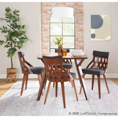 Set Of 2 York Dining Chairs Charcoal/Walnut - Lumisource 11 Set Of 2 York Dining Chairs Charcoal/Walnut - Lumisource - Image 9