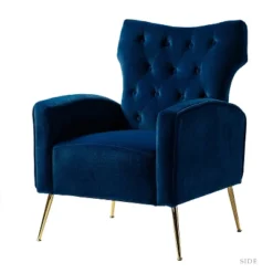 Raphael Velvet Tufted Upholstered Wingback Chair Accent Wingback Silhouette With Diamond Button Tufting | Karat Home -HOMCOM Sales Store GUEST 5b34b6ad 0084 4434 9401 79b03fd345b8