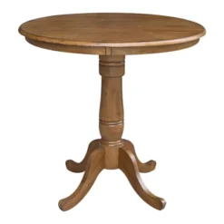 36" Round Top Pedestal Table - Pecan - International Concepts -HOMCOM Sales Store GUEST 5bd51227 64de 45a5 9668 6e1e63f887ec