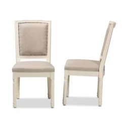 Set Of 2 Louane Fabric Upholstered And Wood Dining Chairs - Baxton Studio -HOMCOM Sales Store GUEST 5dcb2428 9f2f 46d3 9a3c 33e9173ad31d
