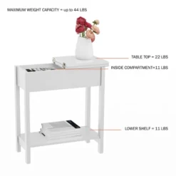 Hastings Home Narrow Flip Top End Table – White -HOMCOM Sales Store GUEST 5e13f74a ca6b 4ea8 8dc0 20247059245f