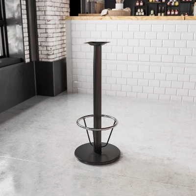 Flash Furniture 18'' Round Restaurant Table Base With 3'' Dia. Bar Height Column And Foot Ring 3 Flash Furniture 18'' Round Restaurant Table Base With 3'' Dia. Bar Height Column And Foot Ring