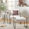 Cushioned Metal & Wood Accent Arm Chair - Cream/Black - Hearth & Hand™ With Magnolia -HOMCOM Sales Store GUEST 5f0e5097 918e 4add b8ce 8003a991a2a4