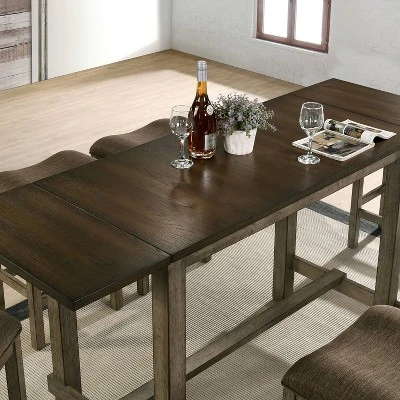 70" Entera Expandable Counter Height Dining Table Dark Walnut/Chestnut - HOMES: Inside + Out 4 70" Entera Expandable Counter Height Dining Table Dark Walnut/Chestnut - HOMES: Inside + Out - Image 2