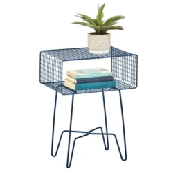 MDesign Modern Farmhouse Home Decor End Table, Wire Grid Storage Shelf -HOMCOM Sales Store GUEST 6149e0ee 7d0a 45ef 9974 253cf5e53ba3