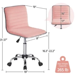 Yaheetech Velvet Low Back Armless Desk Chair Office Chair With Wheels -HOMCOM Sales Store GUEST 61da3dd1 5cca 4d1f 98fc f29cda5737a0