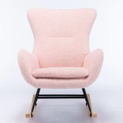 Upholstered Rocking Accent Chair With High Backrest And Armrests-ModernLuxe 18 Upholstered Rocking Accent Chair With High Backrest And Armrests-ModernLuxe -HOMCOM Sales Store GUEST 623a900e 5283 41a9 9489 6964c49083f9