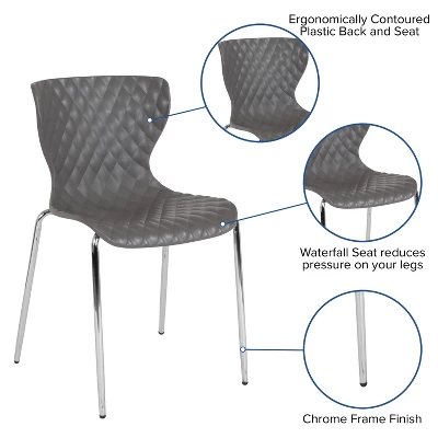 Flash Furniture Lowell Contemporary Design Plastic Stack Chair 4 Flash Furniture Lowell Contemporary Design Plastic Stack Chair - Image 2
