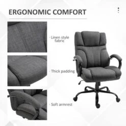 Vinsetto 500lbs Big And Tall Office Chair With Wide Seat, Ergonomic Executive Computer Chair With Adjustable Height, Swivel Wheels And Linen Finish -HOMCOM Sales Store GUEST 62e6c586 a15f 4aa6 818a 7d3b2525778a