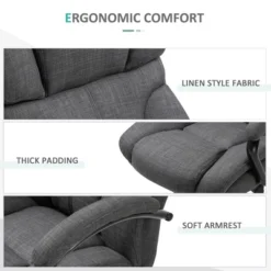 Vinsetto 500lbs Big And Tall Office Chair With Wide Seat, Ergonomic Executive Computer Chair With Adjustable Height, Swivel Wheels And Linen Finish -HOMCOM Sales Store GUEST 64776131 10e4 41cf 9e59 5bdb83242657