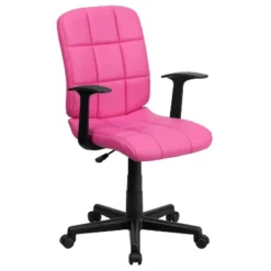 Emma And Oliver Mid-Back Quilted Vinyl Swivel Task Office Chair With Arms -HOMCOM Sales Store GUEST 65974bc4 b75a 4a15 8c51 773fa9596542