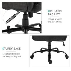 Vinsetto 500lbs Big And Tall Office Chair With Wide Seat, Ergonomic Executive Computer Chair With Adjustable Height, Swivel Wheels And Linen Finish -HOMCOM Sales Store GUEST 661dac9e 6438 4943 9618 542aa62388d7