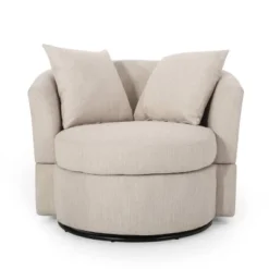 Smyrna Contemporary Upholstered Swivel Club Chair - Christopher Knight Home -HOMCOM Sales Store GUEST 66c8e5ef c4eb 4c64 aff4 7bfdc243a331