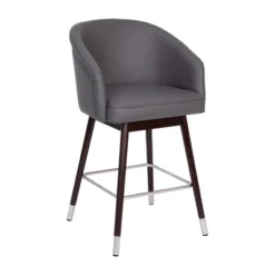 Merrick Lane Modern Wood Frame Stool With Metallic Accents -HOMCOM Sales Store GUEST 68bb7300 c24b 4ee6 b03a aeae65073923