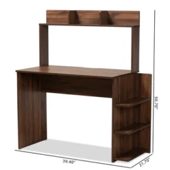 Garnet Wood Desk With Shelves Walnut/Brown - Baxton Studio -HOMCOM Sales Store GUEST 68be6238 c736 4bf8 9f9a 67e79504a730