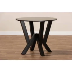 35" Irene Wide Round Wood Dining Table - Baxton Studio -HOMCOM Sales Store GUEST 68d11d93 5937 48eb 8570 ac249aff03e9