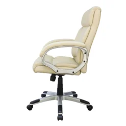 Modern Mid Back Executive Chair Ivory - Boss Office Products -HOMCOM Sales Store GUEST 68fe312c 962d 4b6c 9fa2 f80bc09a0c6d