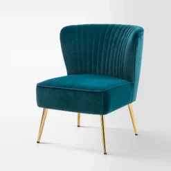 Quentin Velvet Accent Side Chair With Golden Metal Base | Karat Home -HOMCOM Sales Store GUEST 698f2692 3aa7 4b06 a268 febca00ce8e0