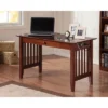Mission Wood Writing Desk With Drawers And USB Walnut - AFI -HOMCOM Sales Store GUEST 69fc64db 2582 4a44 97d6 a55da85c5910