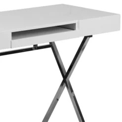 Merrick Lane Computer Desk Contemporary Granite White Writing Desk With Metal Crisscross Frame, Keyboard Tray And 2 Box Drawers -HOMCOM Sales Store GUEST 6a5dae9d f1cd 4147 92cc 4cfdb64036f4