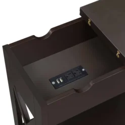 Oxford Flip Top End Table With Charging Station - Breighton Home -HOMCOM Sales Store GUEST 6acd6c6f 07d5 434c 91c3 2e459854fe0a