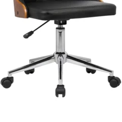 Diamond Mid-Century Office Chair In Chrome Finish With Tufted Black Faux Leather And Walnut Veneer Back - Armen Living 15 Diamond Mid-Century Office Chair In Chrome Finish With Tufted Black Faux Leather And Walnut Veneer Back - Armen Living -HOMCOM Sales Store GUEST 6ae089cd 794e 4d49 969b 664cb2512c86