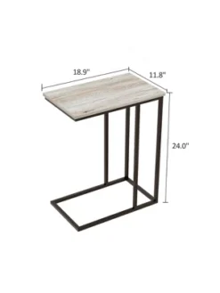 Year Color C-Shaped Snack Side Table For Living Room, Bedroom, And Entryway -HOMCOM Sales Store GUEST 6ba64fc7 da1a 4b6f 949d 42665556a8ec