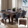 55 Downing Street Modern Distressed Walnut Wood Rectangular Dining Table 59 1/4" X 35 1/2" Brown 2-Leaf Extension For Spaces Living Room Dining Room -HOMCOM Sales Store GUEST 6ccb7542 c74c 4447 932f 9634ab045d06