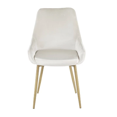 Set Of 2 Diana Contemporary Chairs Cream Velvet - LumiSource 7 Set Of 2 Diana Contemporary Chairs Cream Velvet - LumiSource - Image 5