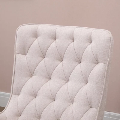 HomCom Mid-Century Tufted Wingback Fabric Rocking Chair 8 HomCom Mid-Century Tufted Wingback Fabric Rocking Chair - Image 6