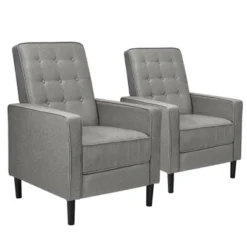Costway Set Of 2 Push Back Recliner Chair Fabric Tufted Single Sofa W/ Footrest -HOMCOM Sales Store GUEST 6e4ff757 0cb4 4e89 845c 2b1524443ab3