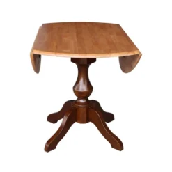 30.3" Gracelyn Round Dual Drop Leaf Pedestal Extendable Dining Table Cinnamon/Espresso - International Concepts -HOMCOM Sales Store GUEST 6e9129a6 d4b6 4077 9029 e1360542439c