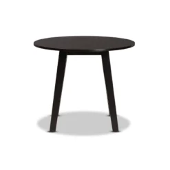 35" Ela Wide Round Wood Dining Table - Baxton Studio