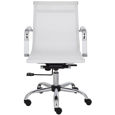 Studio 55D Lealand White And Chrome Low Back Desk Chair 4 Studio 55D Lealand White And Chrome Low Back Desk Chair - Image 2