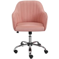 Yaheetech Modern Velvet Desk Chair Soft Height-Adjustable 360°Swivel Computer Chair -HOMCOM Sales Store GUEST 6fc74d76 8de9 4ad5 9937 1a62364f57ea