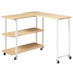 Tangkula Sofa Side Table W/Storage Shelves Mobile End Table Rolling Couch Table Desk For Living Room Bedroom -HOMCOM Sales Store GUEST 6fe88e05 9873 4a26 896d f4982d389c15