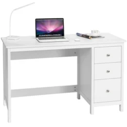 Computer Desk Study Writing Desk Home Office Workstation With 3 Drawers WhiteBlack -HOMCOM Sales Store GUEST 704910d8 0975 4635 8726 5a8b3991e187