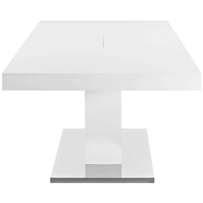 Vector Extendable Dining Table White Silver - Modway 6 Vector Extendable Dining Table White Silver - Modway - Image 4