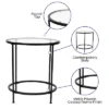 Flash Furniture Astoria Collection Round End Table - Modern Clear Glass Accent Table With Matte Black Frame -HOMCOM Sales Store GUEST 722c3252 4ba1 4395 811d 7c87b0f933d1