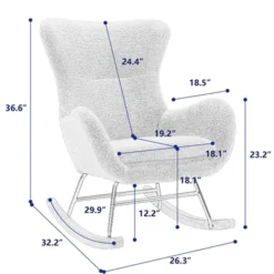 Upholstered Rocking Accent Chair With High Backrest And Armrests-ModernLuxe 16 Upholstered Rocking Accent Chair With High Backrest And Armrests-ModernLuxe -HOMCOM Sales Store GUEST 72940168 384a 42a1 97b3 a4f590cea501