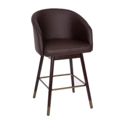 Merrick Lane Modern Wood Frame Stool With Metallic Accents -HOMCOM Sales Store GUEST 72e4b8d8 072a 40a3 9a07 cb1828b9d150
