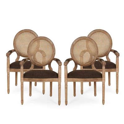 Set Of 4 Judith French Country Wood And Cane Upholstered Dining Chairs - Christopher Knight Home 13 Set Of 4 Judith French Country Wood And Cane Upholstered Dining Chairs - Christopher Knight Home - Image 11