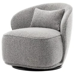 Boucle Upholstered Swivel Barrel Chair - Kinwell -HOMCOM Sales Store GUEST 75169350 6013 4cc4 9503 f06ede87cdaa