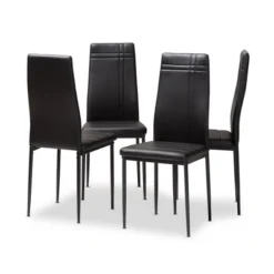 Set Of 4 Matiese Modern And Contemporary Faux Leather Upholstered Dining Chairs - Baxton Studio -HOMCOM Sales Store GUEST 75899f40 1e35 44ba 946a cbc57d6e8be0