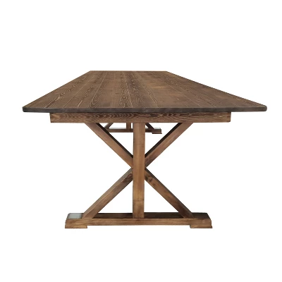 Flash Furniture HERCULES 9' X 40" Rectangular Solid Pine Folding Farm Table With X Legs 4 Flash Furniture HERCULES 9' X 40" Rectangular Solid Pine Folding Farm Table With X Legs - Image 2