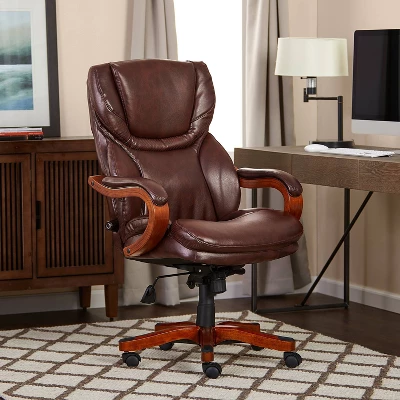 Big & Tall Executive Chair Redwood Leather - Serta 3 Big & Tall Executive Chair Redwood Leather - Serta